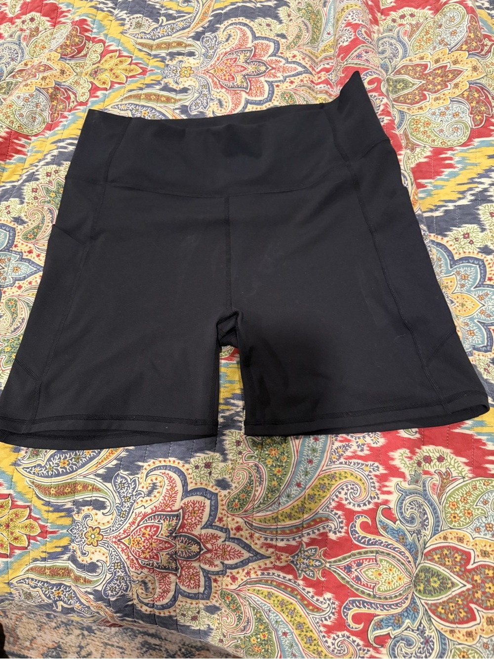 Fabletics Black High-Rise Bike Shorts